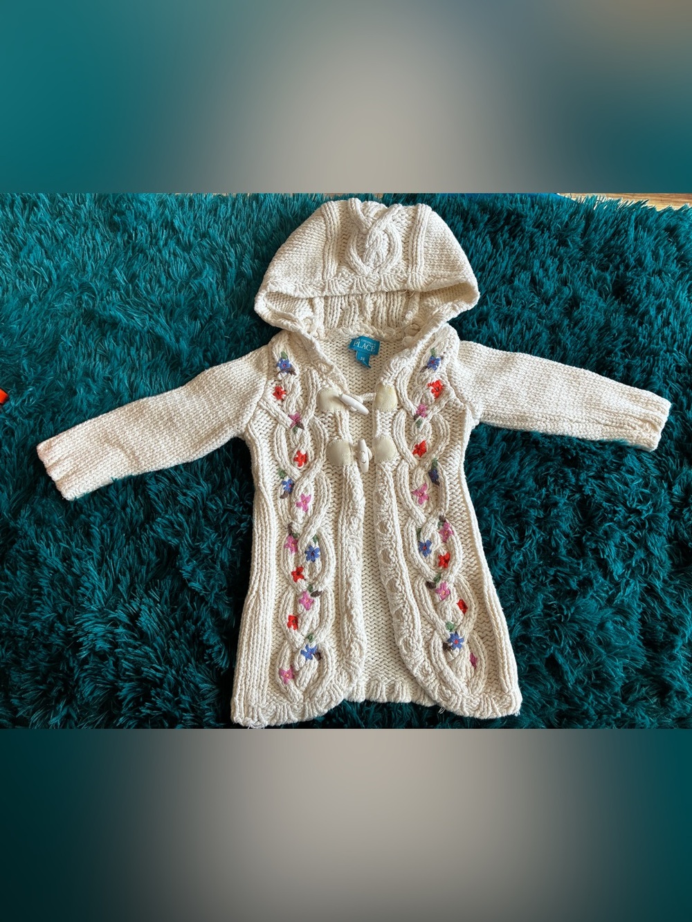 24Month Childrens Place Girls Knit Sweater Coat with hood warm fall winter